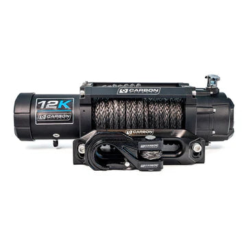 Carbon 12K 12000lb Electric Winch With Black Rope & Hook VER. 3X